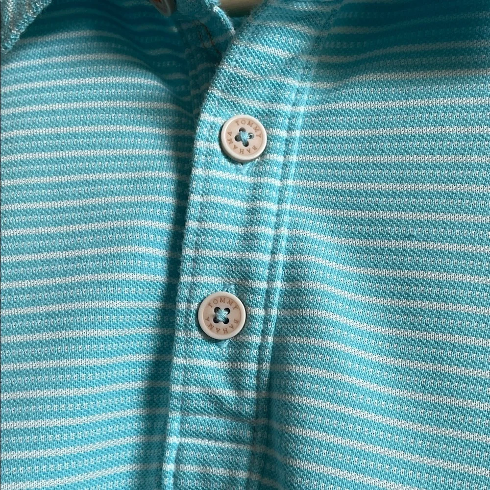 Tommy Bahama Men's Light Aqua Micro-Stripe Polo